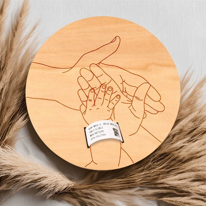 Support Bracelet Naissance Bois – Accessoire Photo Nouveau-Né Personnalisable™