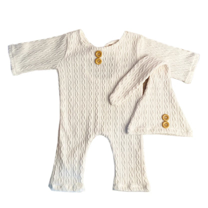 Ensemble Barboteuse + Bonnet – Tenue Complète Shooting Nouveau-Né™