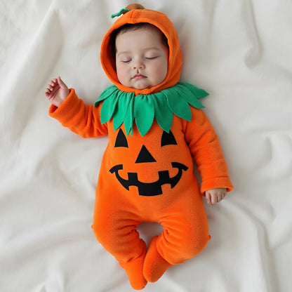 Barboteuse Citrouille Halloween avec Chapeau