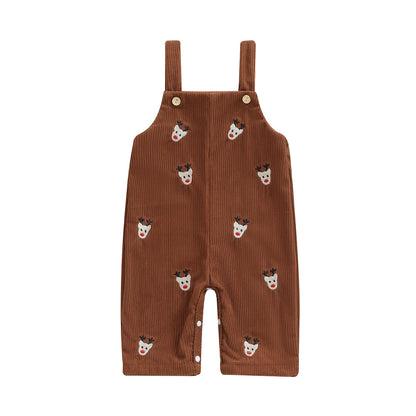 Salopette Velours Noël -et Petit Renne Caramel | Festif