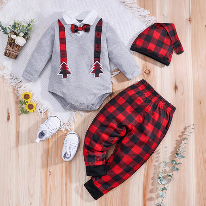 Petit Bûcheron de Noël – Ensemble Festif 3 Pièces pour Bébé | Cocooning