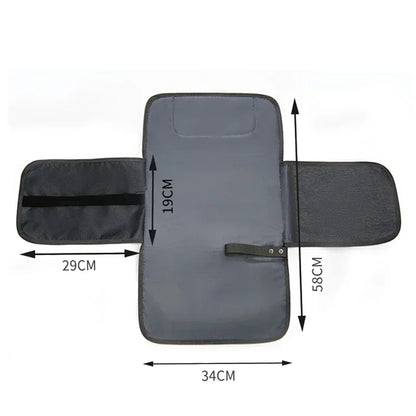 Tapis à langer nomade imperméable avec poches intégrées - Noir