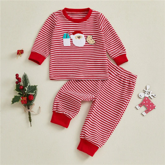 Pyjama de Noël Bébé « Bisous du Père Noël » | Ensemble 2 pièces | Cozy
