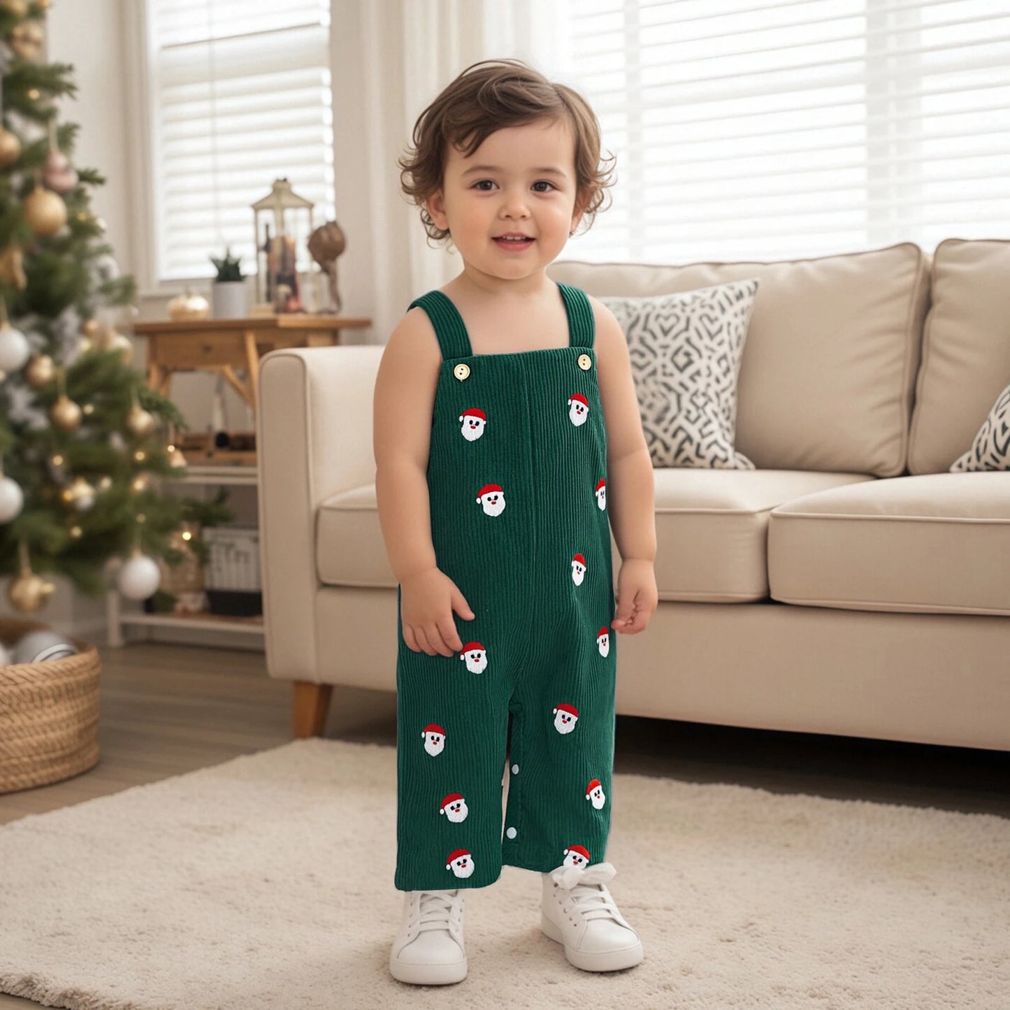 Salopette Velours Noël -et Petit Renne Caramel | Festif