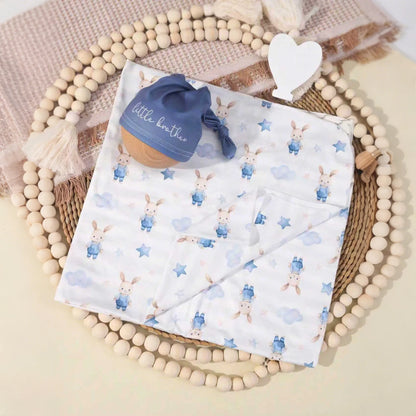 Ensemble emmaillotage + bonnet nouveau-né (2 pièces) | Cocooning