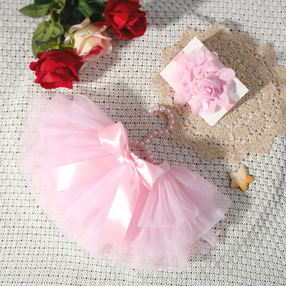 Jupe Tutu Rose + Bandeau Fleur – Accessoire Ballet & Smash Cake™