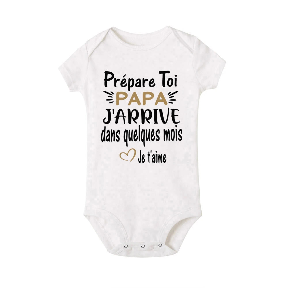 Body annonce grossesse “Prépare-toi Papa, j’arrive dans quelques mois !”