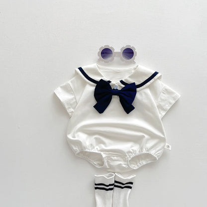 Body Bébé Fille Style Marin & Nœud - Idéal Séances Photo Maison ™