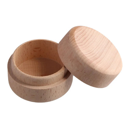 Boîte Cordon Ombilical Bois Naturel Photo Naissance