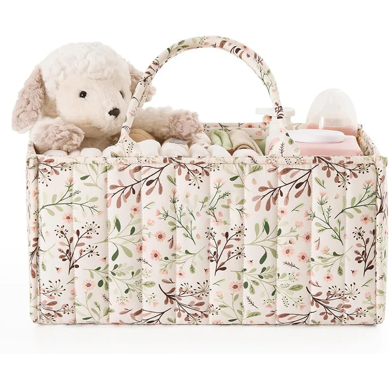 Panier Organisateur Couches Bébé Fleuri