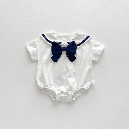 Body Bébé Fille Style Marin & Nœud - Idéal Séances Photo Maison ™