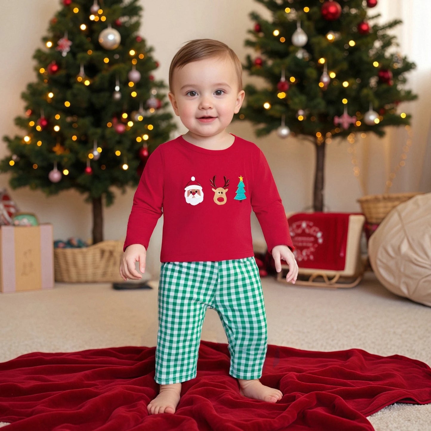 Ensemble Noël bebé garçon– « Douce Magie des Fêtes » | Tendresse
