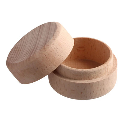Boîte Cordon Ombilical Bois Naturel Photo Naissance
