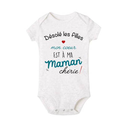 Body Bébé Photo Drôle Mon Cœur est à Maman™