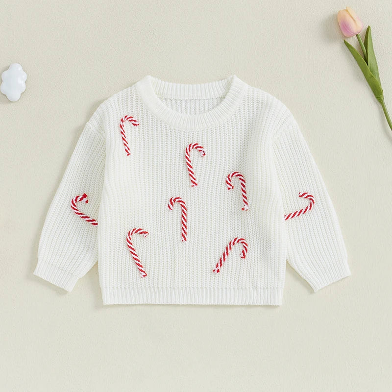 Pull de Noël Bébé "Douce Canne Sucrée" - Tricot Chaud & Féérique | Cosy