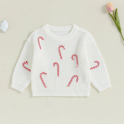 Pull de Noël Bébé "Douce Canne Sucrée" - Tricot Chaud & Féérique | Cosy