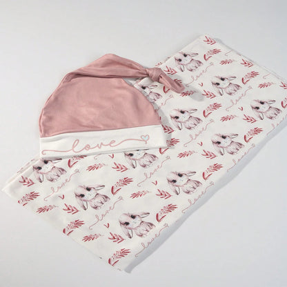 Ensemble emmaillotage + bonnet nouveau-né (2 pièces) | Cocooning