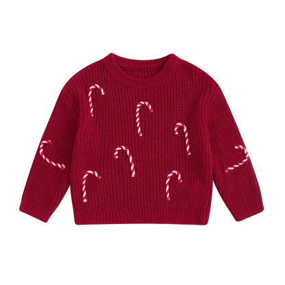 Pull de Noël Bébé "Douce Canne Sucrée" - Tricot Chaud & Féérique | Cosy