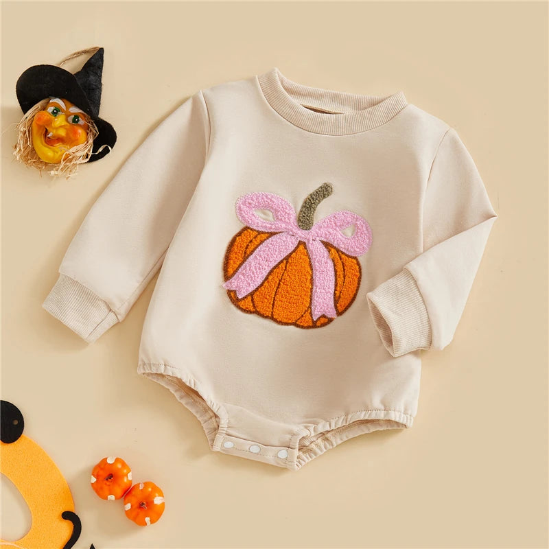 Combinaison  brodée bebe citrouille