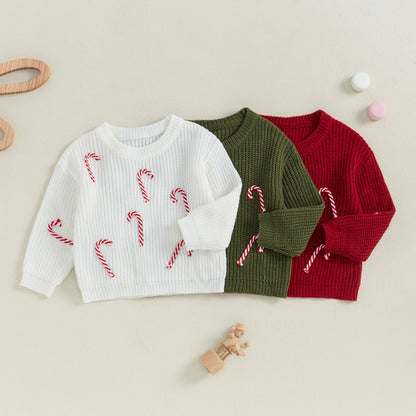 Pull de Noël Bébé "Douce Canne Sucrée" - Tricot Chaud & Féérique | Cosy