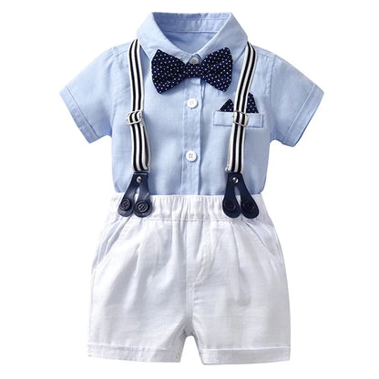 Body Chemise Rayé Bleu + Short Bretelles