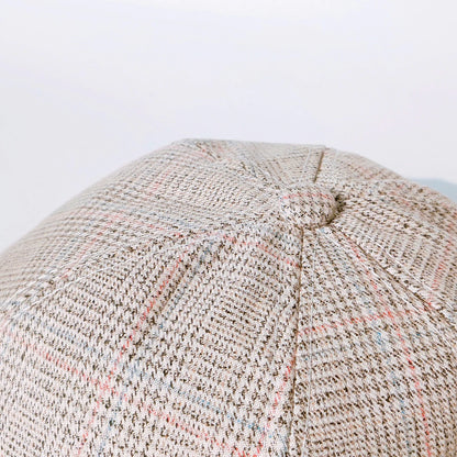 Casquette Classique « Petit Gentleman » – Béret à carreaux en coton doux| Élégant