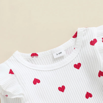 Ensemble bébé fille cœurs - Body & jupe bretelles (2 pièces) | Adorable