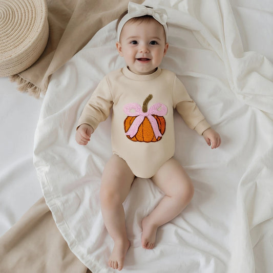 Combinaison  brodée bebe citrouille