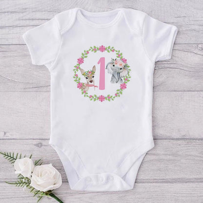 Body Anniversaire Bébé Éléphant Couronne - 1er & 2ème Anniversaire ™