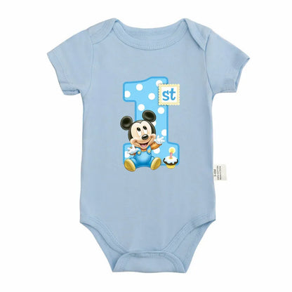 Body Bébé 1er Anniversaire Garçon Coton Mickey Mouse