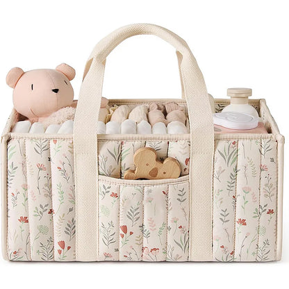 Panier Organisateur Couches Bébé Fleuri