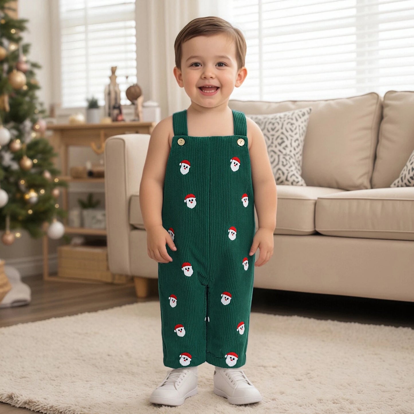 Salopette Velours Noël -et Petit Renne Caramel | Festif