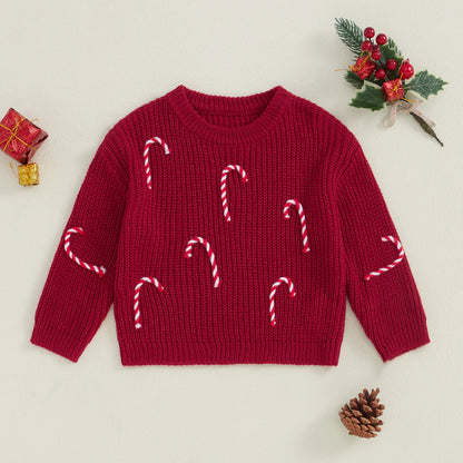 Pull de Noël Bébé "Douce Canne Sucrée" - Tricot Chaud & Féérique | Cosy