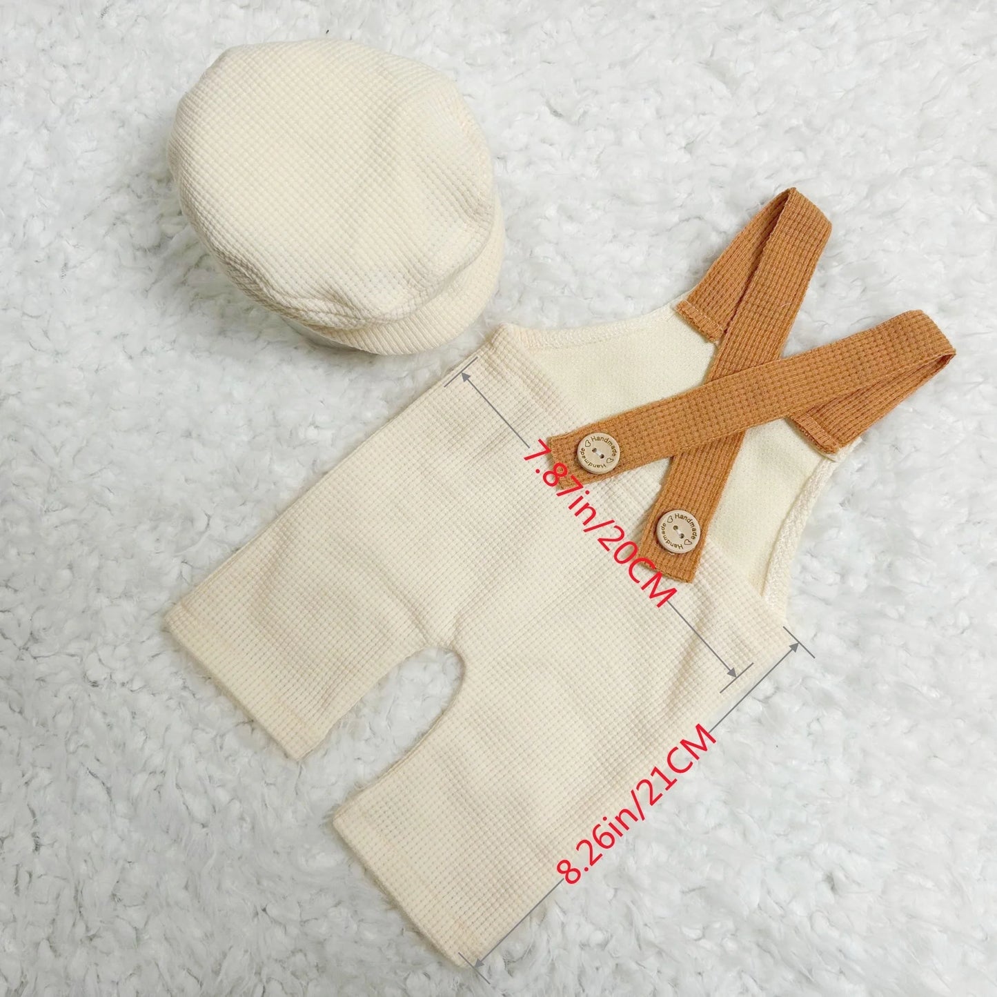 Barboteuse Rayée + Bonnet Tricot – Look Vintage Photo Nouveau-Né™