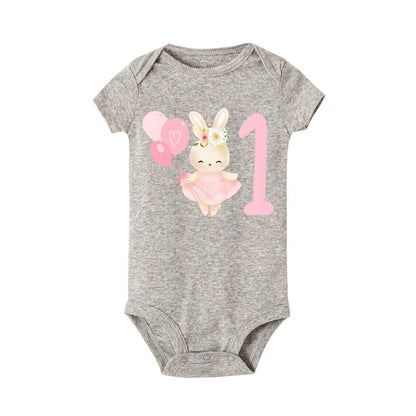 Body Bébé "Mon 1 An Magique" - Lapin Ballons & Photos Souvenirs™