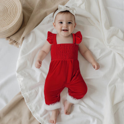 Salopette Noël Velours Rouge | Festive