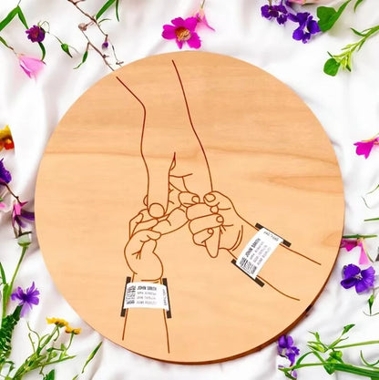 Support Bracelets Naissance Jumeaux Bois – Prop Photo Fratrie  Nouveau-Né™