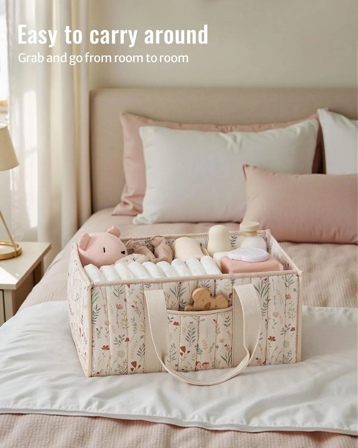 Panier Organisateur Couches Bébé Fleuri