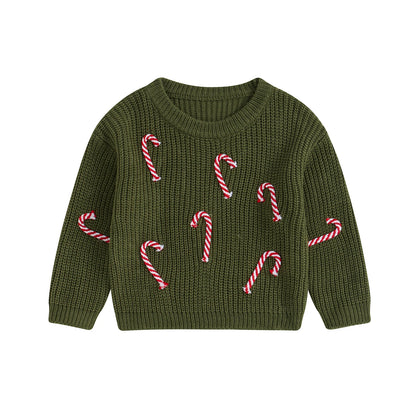 Pull de Noël Bébé "Douce Canne Sucrée" - Tricot Chaud & Féérique | Cosy