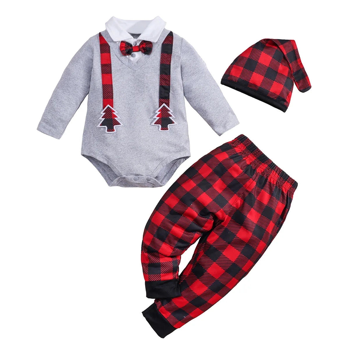 Petit Bûcheron de Noël – Ensemble Festif 3 Pièces pour Bébé | Cocooning
