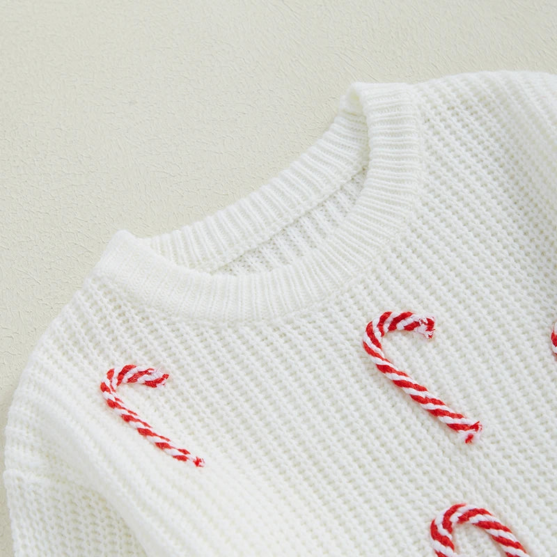 Pull de Noël Bébé "Douce Canne Sucrée" - Tricot Chaud & Féérique | Cosy
