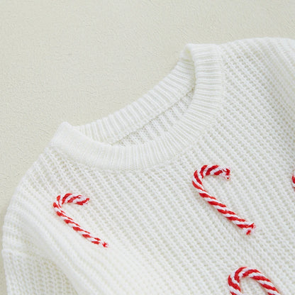 Pull de Noël Bébé "Douce Canne Sucrée" - Tricot Chaud & Féérique | Cosy