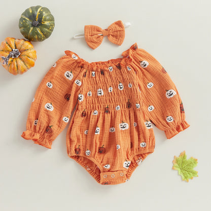 Body citrouille Halloween bébé fille