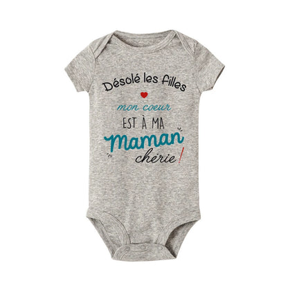 Body Bébé Photo Drôle Mon Cœur est à Maman™