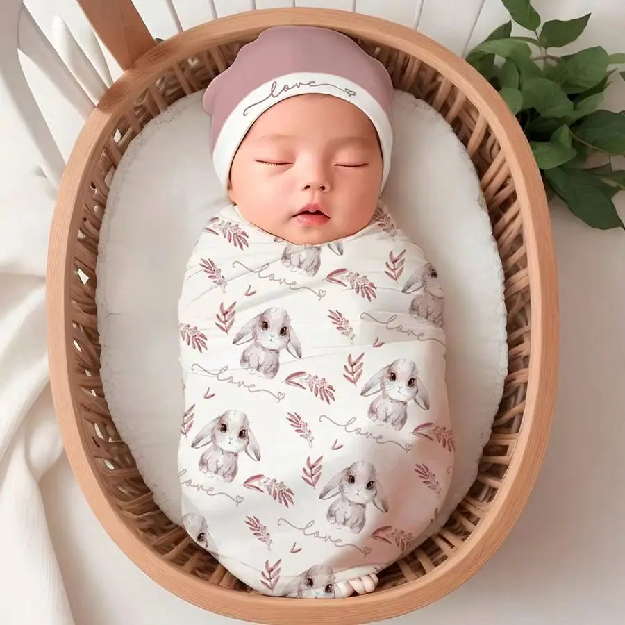 Ensemble emmaillotage + bonnet nouveau-né (2 pièces) | Cocooning