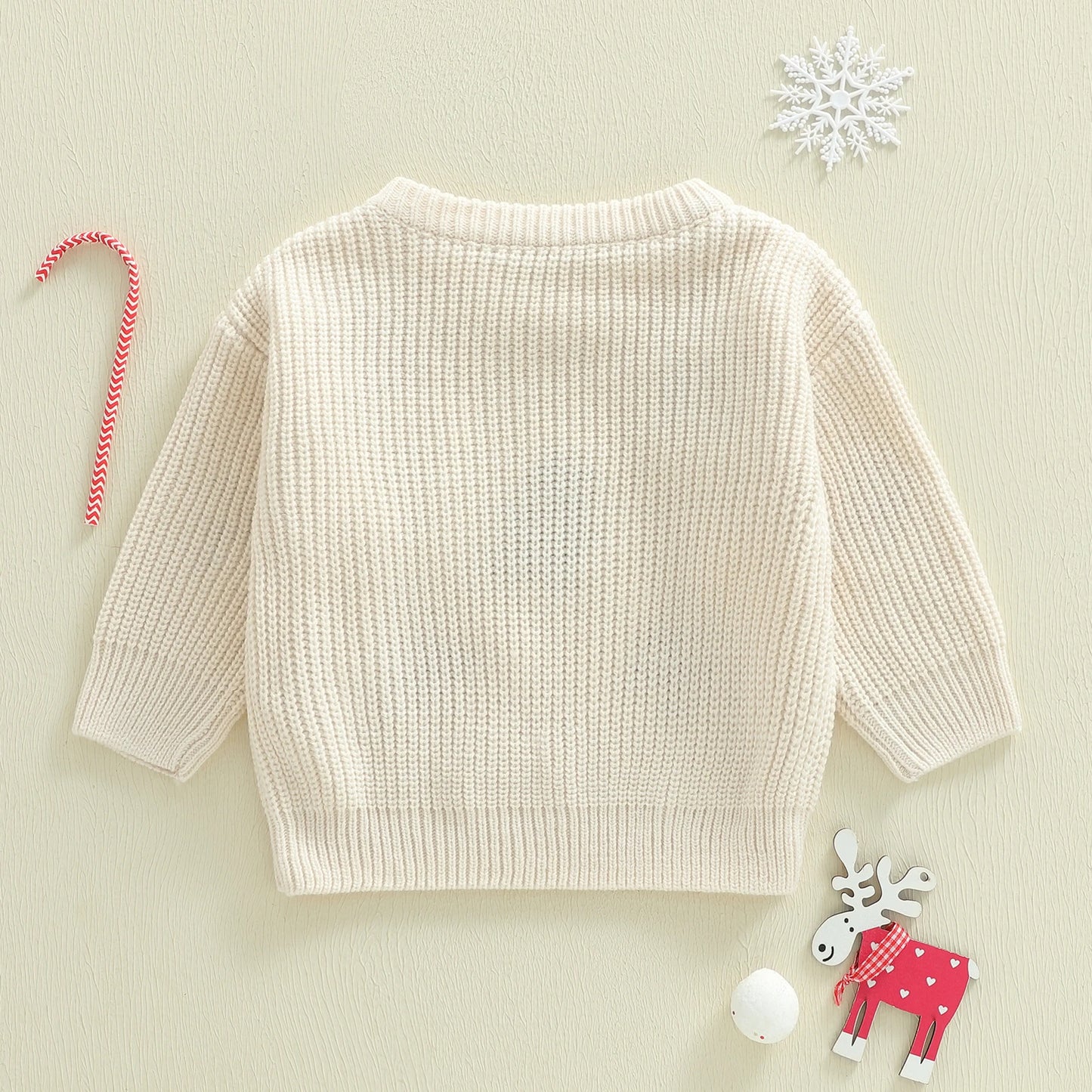 Pull de Noël Bébé en Tricot – Bonhomme Pain d'Épices & Sucreries Festives | Douceur