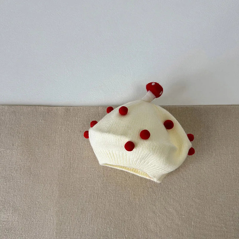 Béret Tricoté Champignon pour Bébé – Bonnet Hiver Mignon et Douillet
