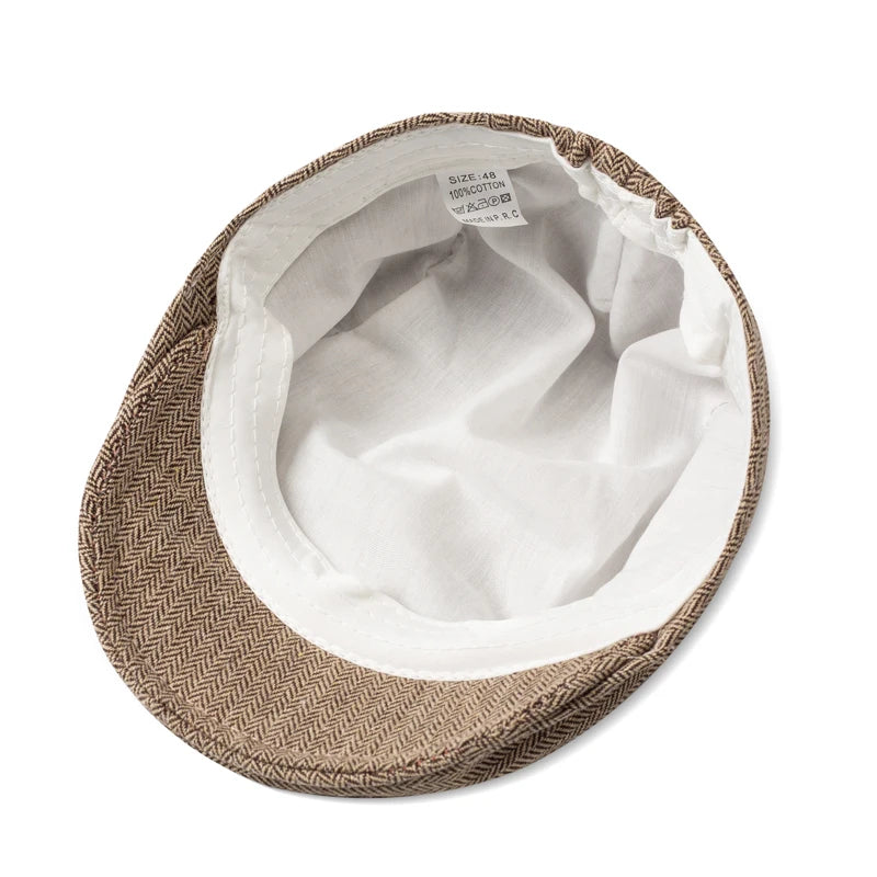 Bonnet élégant kaki en coton pour bébé garçon – Style petit gentleman