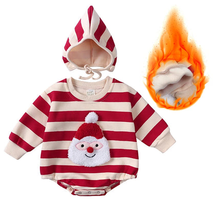 Grenouillère Noël Douillette Petit Papa Mignon™ avec Capuche | Festive