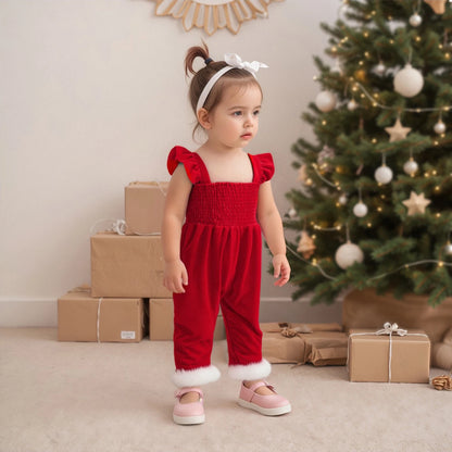 Salopette Noël Velours Rouge | Festive